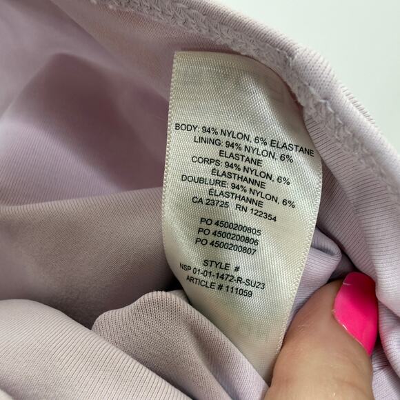 Aritzia Babaton Light Pink Contour Thong Bodysuit Size Small - Picture 4 of 5